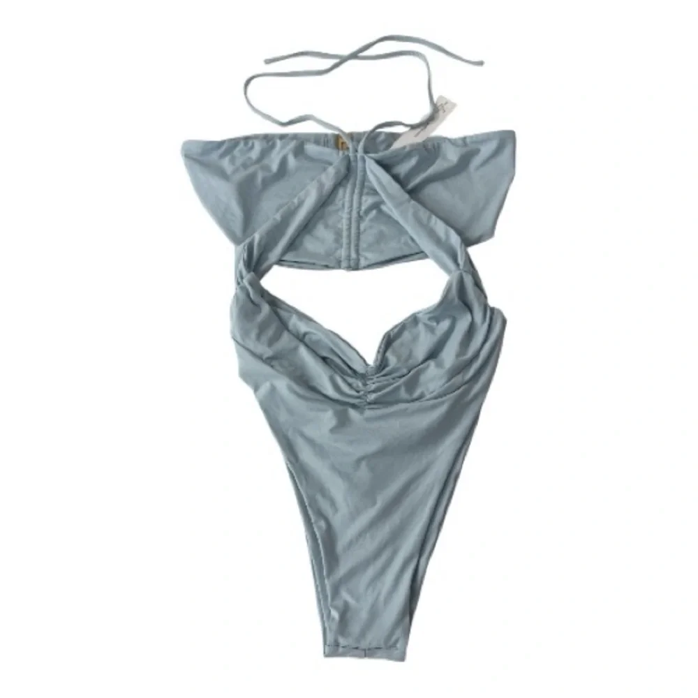 Riot Swim Light Blue Cutout One-Piece Swimsuit - Picture 2 of 8